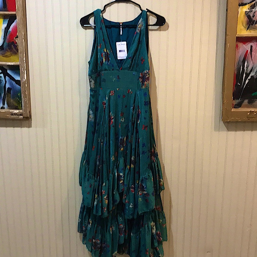 Free People Green Botanical Maxi Dress